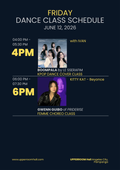 FRIDAY CLASSES: JUNE 12